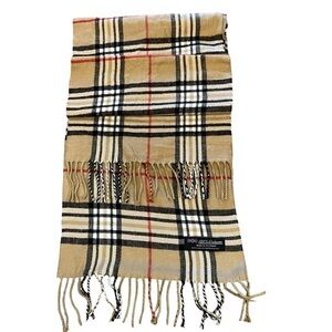 Nova Check Plaid Scarf, Tan Black & Red